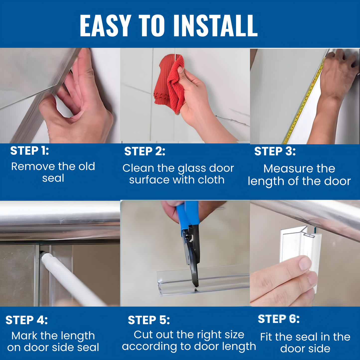 KC Hardware 95 Inch Frameless Shower Door Side H-Jamb Seal, Glass Shower Door Seal Strip (135 Degree) for 3/8 Inch (8-10mm) Thick Glass, Water Guard That Prevents leaks, Ultra Clear