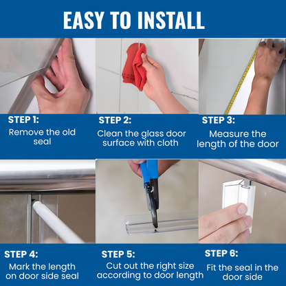 KC Hardware 95 Inch Frameless Shower Door Side H-Jamb Seal, Glass Shower Door Seal Strip (135 Degree) for 3/8 Inch (8-10mm) Thick Glass, Water Guard That Prevents leaks, Ultra Clear