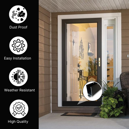 Storm Door Bottom Sweep Black U-Wrap Aluminum 36" x 1-3/4" x 3"