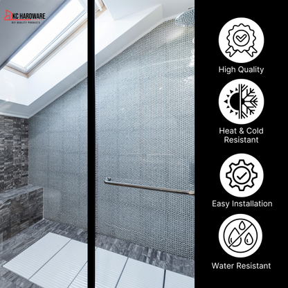 95" H-Type Shower Door Side Seal for 3/8" Glass (8–10mm) - Black