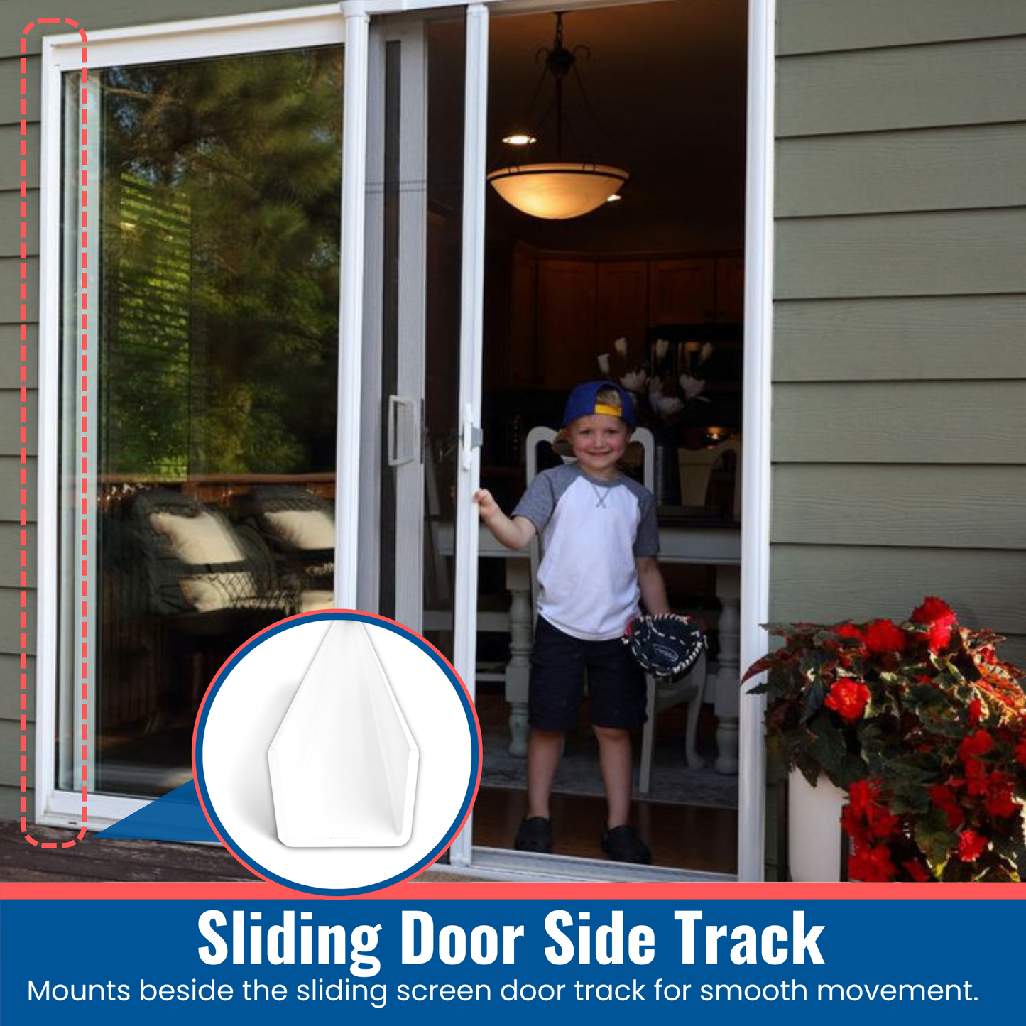 KC Hardware Aluminum Side U Channel Frame 5/8" Wide x 1/2" Tall for Sliding Screen Door, Weather Resistant Sliding Screen Patio Door Channel (White, 72" (Pack of 1)