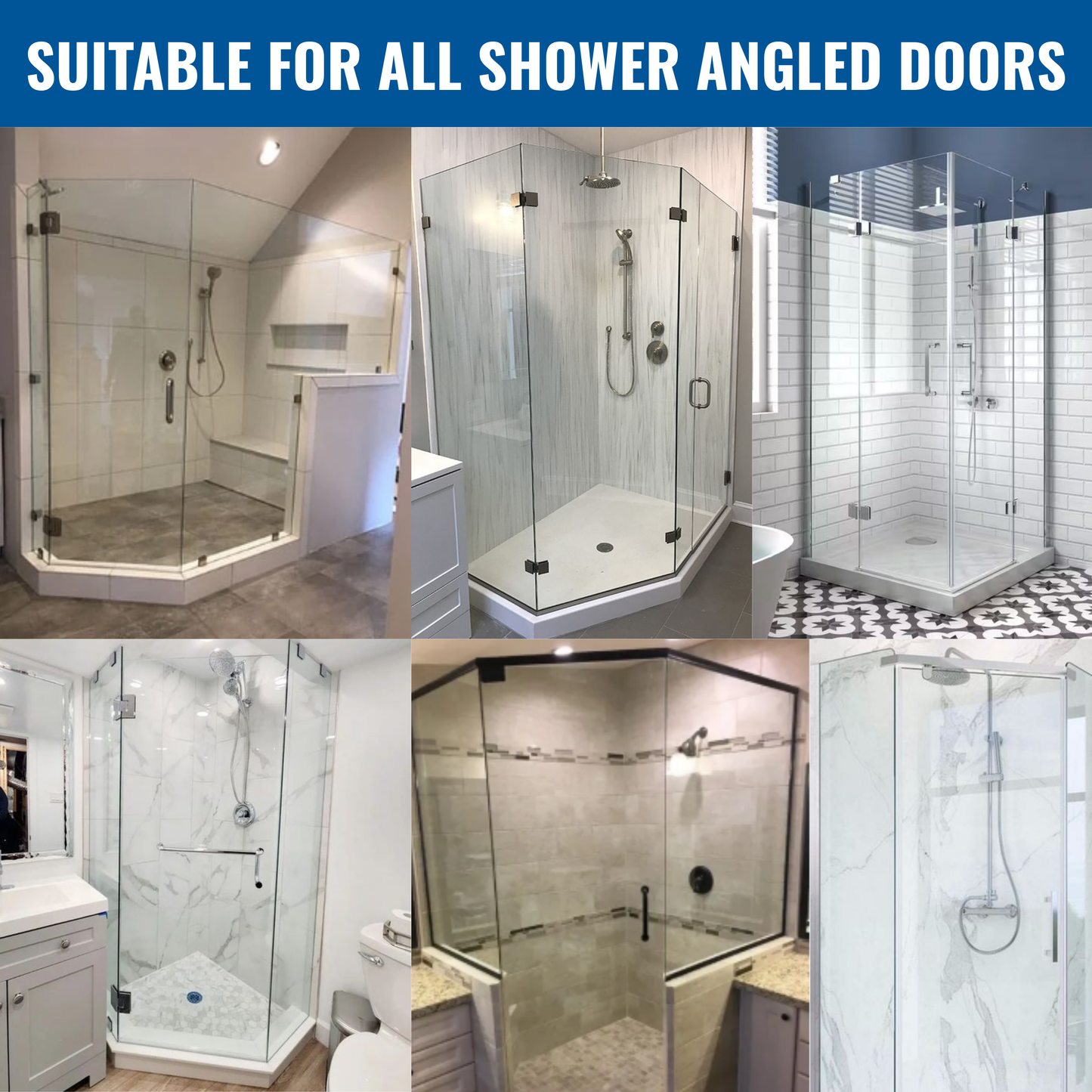 KC Hardware 95 Inch Frameless Shower Door Side H-Jamb Seal, Glass Shower Door Seal Strip (135 Degree) for 3/8 Inch (8-10mm) Thick Glass, Water Guard That Prevents leaks, Ultra Clear