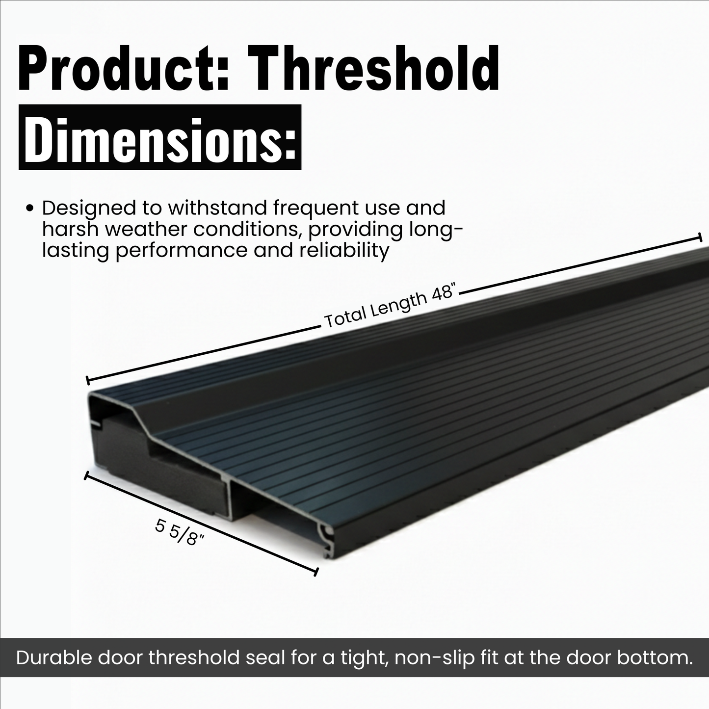 Aluminum Threshold Extension, Heavy-Duty Door Threshold Extender for Existing Threshold