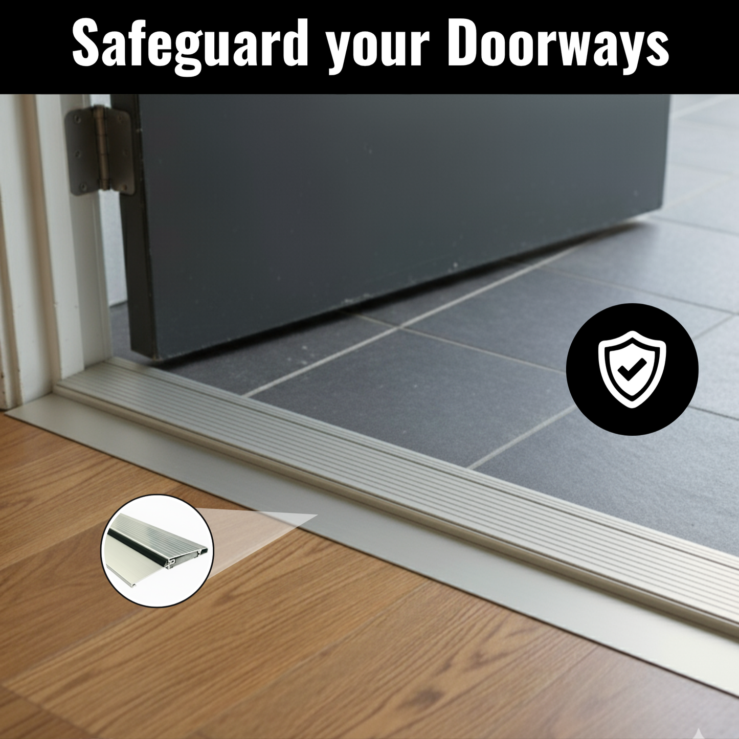 KC Hardware Exterior Door Threshold 4 9/16" Outdoor Swing Mill Threshold Heavy Duty Adjustable Aluminum Door Sill Pan for Weatherproof & Easy Install for Residential/Commercial Use- 36" Length.