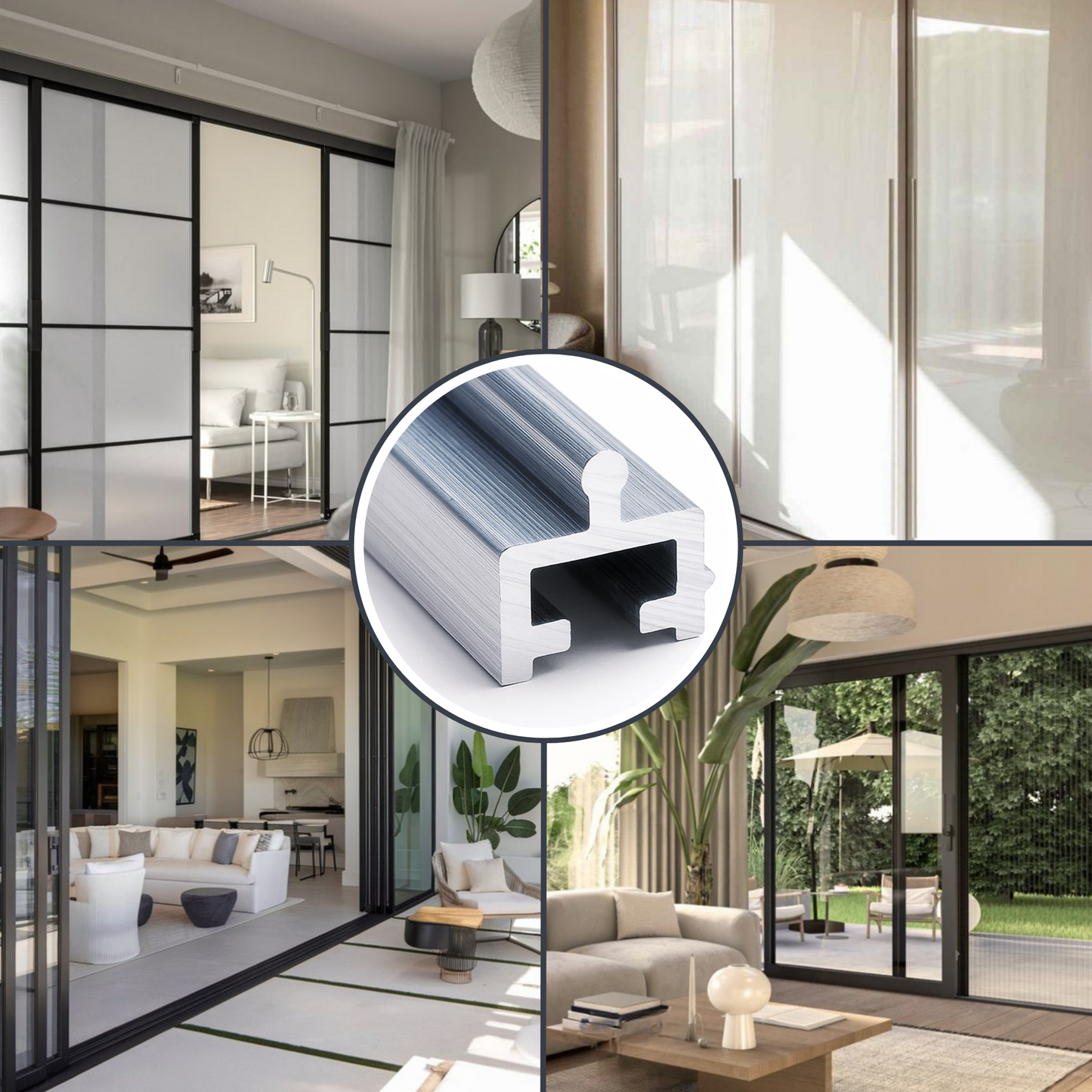 Stainless Steel Sliding Screen Door Track – Heavy-Duty Steel Bottom Track Replacement for Patio and Exterior Doors, Sliding Door Repair Rail- Silvery Finish