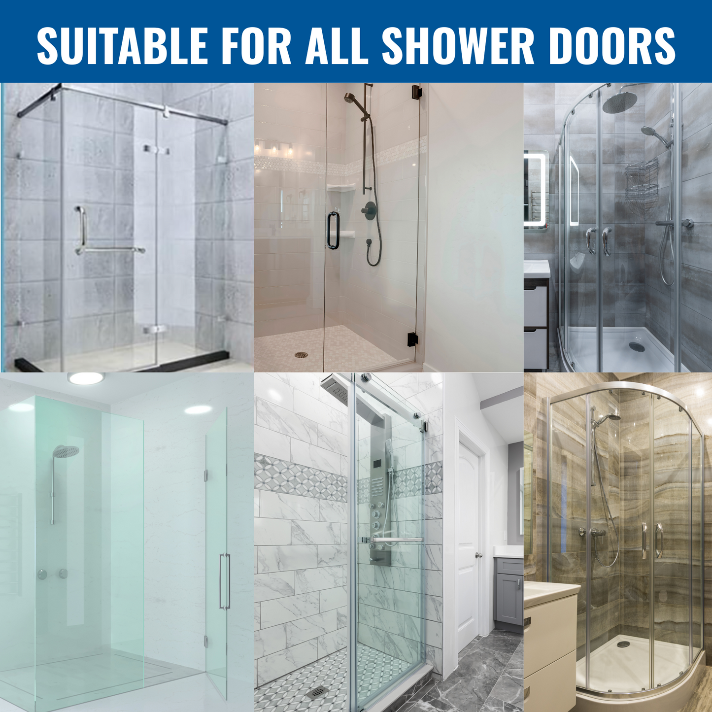 KC Hardware 95 Inch Frameless Shower Door Side Seal Strip, Door H-Jamb with Vinyl Insert (180 Degree) for 3/8 Inch (8-10mm) Thick Glass, Water Guard That Prevents leaks, Ultra Clear