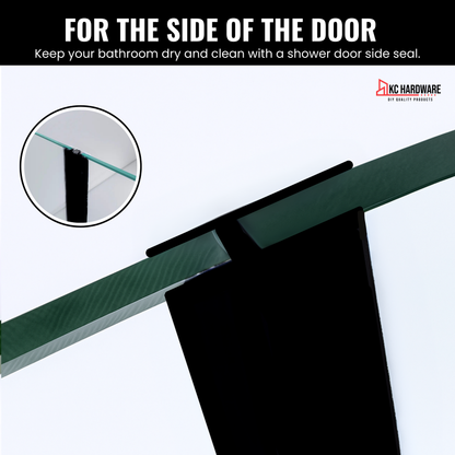 95" H-Type Shower Door Side Seal for 3/8" Glass (8–10mm) - Black