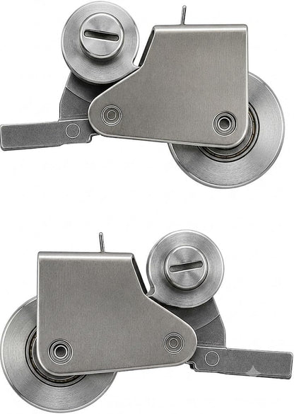 KC Hardware Sliding Patio Screen Door Roller Pair - Left & Right Hand Replacement Rollers, 1" Steel Wheels, Heavy-Duty Steel Housing, Bottom Roller Assembly for Patio Screen Doors