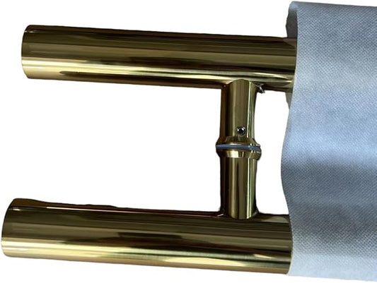 KC Hardware 48" H-Shape Push/Pull Door Handle, Gold Stainless Round Bar