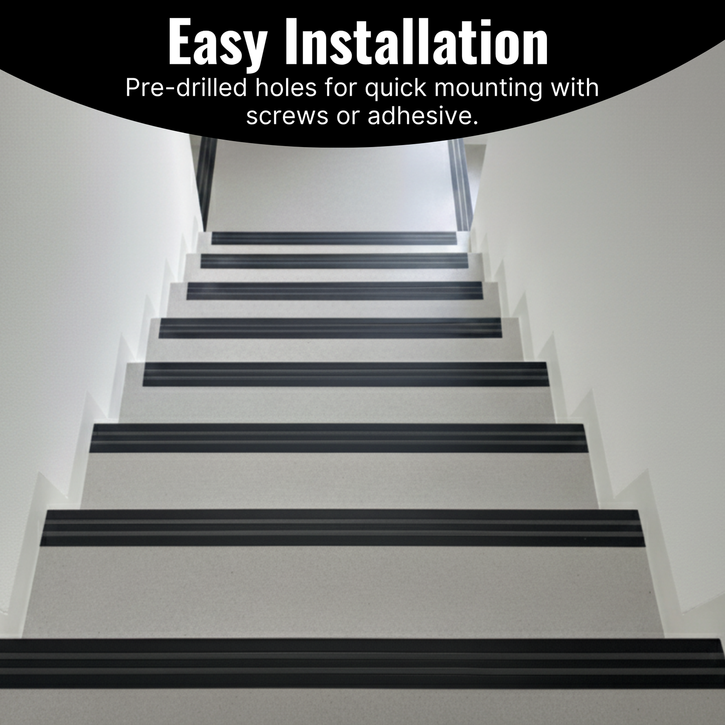 Black Aluminum Stair Nosing 36" length – Heavy-Duty Stair Edge Protector, Non-Slip Stair Nose Molding, Scratch-Resistant Stair Sill Trim for Safety & Durability