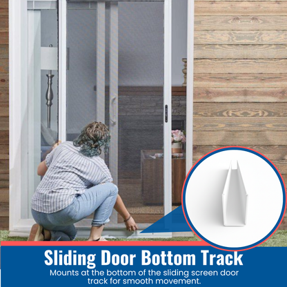 KC Hardware Aluminum U Channel Top Sliding Screen Door Track Replacement, Weather Resistant Sliding Screen Patio Door Rail Track - White, 95"(Pack of 1)