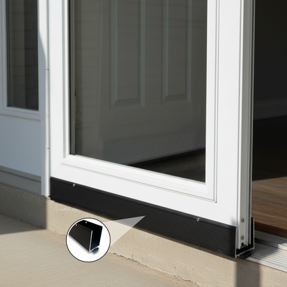 Storm Door Bottom Sweep Black U-Wrap Aluminum 36" x 1-3/4" x 3"