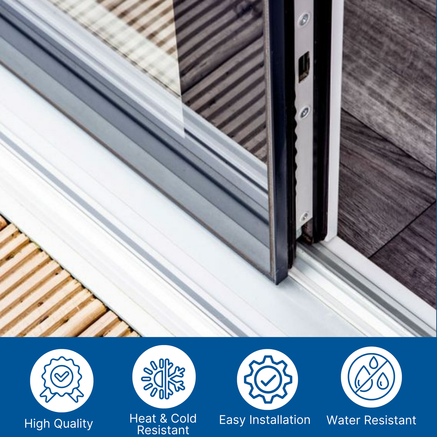 KC Hardware Premium White Vinyl Sliding Door Track with Stainless Steel Cover - Ideal for Glass and Screen Doors, Home Improvement and Patio