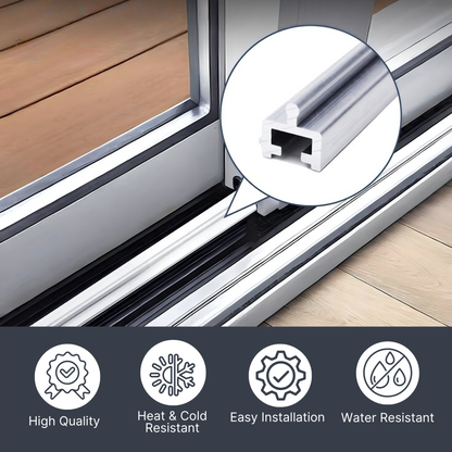 Stainless Steel Sliding Screen Door Track – Heavy-Duty Steel Bottom Track Replacement for Patio and Exterior Doors, Sliding Door Repair Rail- Silvery Finish