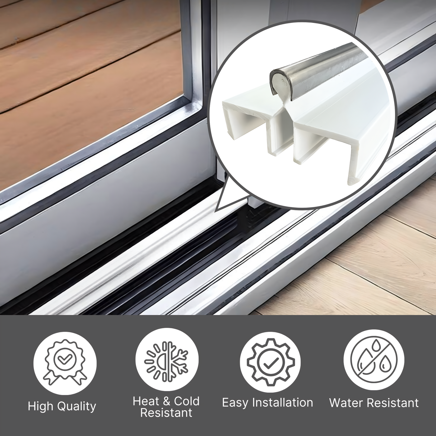 Old Style Sliding Glass Door Track Double Panel Track, Sliding Door Bottom Track, Screen Door Track Repair Rail - White