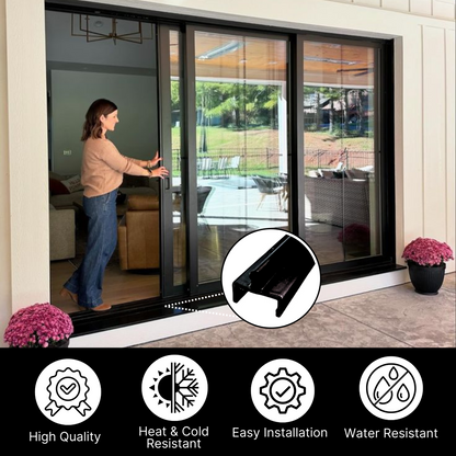 KC Hardware Black Aluminum Sliding Screen Door Bottom Track, Patio Door Track Replacement, Sliding Door Track Repair- 72" Length