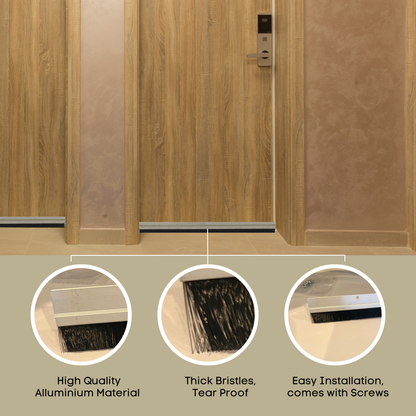 KC Hardware Door Brush Sweep | Door Brush Seal for Interior and Exterior Door Bottoms | 36 Inch | Silver Aluminum Plate 7/8 Inch