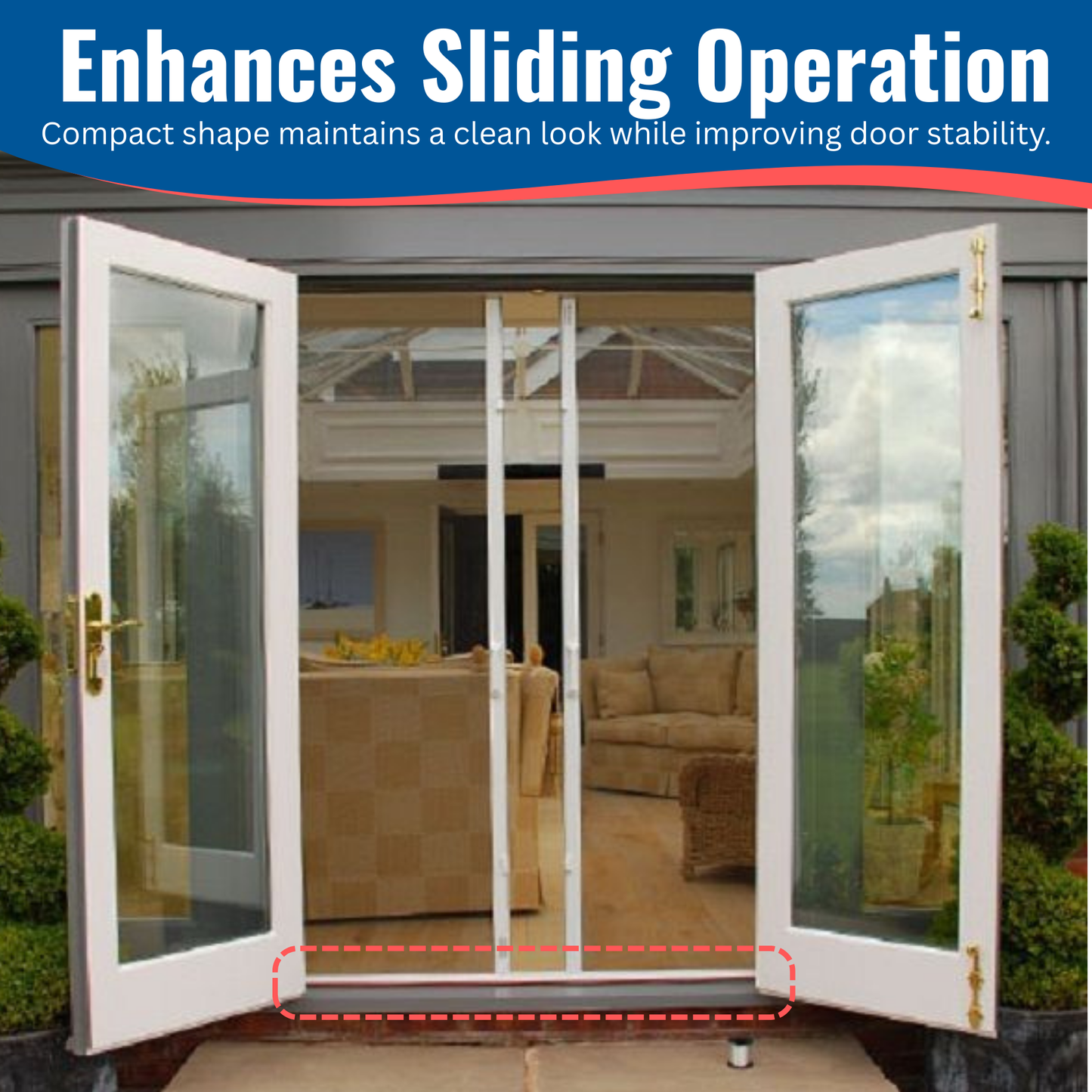 KC Hardware Aluminum Side U Channel Frame 5/8" Wide x 1/2" Tall for Sliding Screen Door, Weather Resistant Sliding Screen Patio Door Channel (White, 72" (Pack of 1)