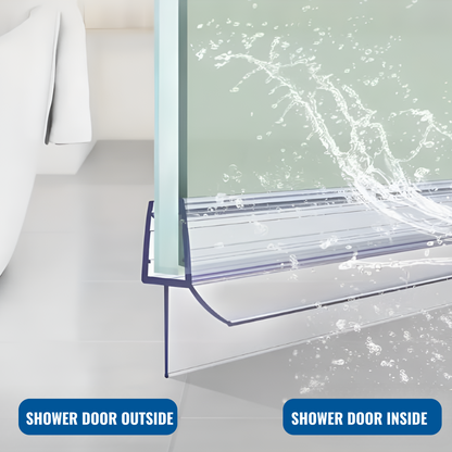 KC Hardware 36 Inch Frameless Clear Door Bottom Seal with Wipe, Shower Door Sweep for 1/4 Glass- Stops Water Leakage and Shower Leaks