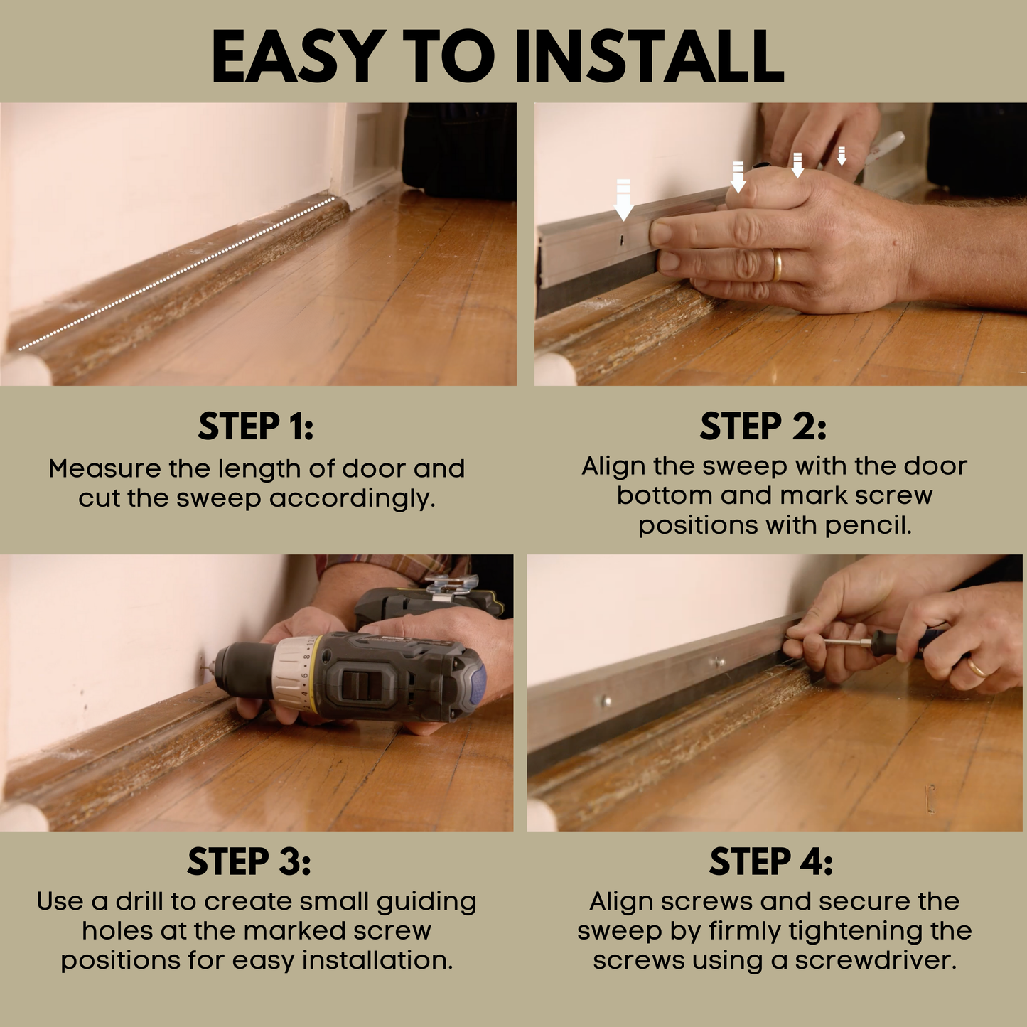 KC Hardware Door Brush Sweep | Door Brush Seal for Interior and Exterior Door Bottoms | 36 Inch | Silver Aluminum Plate 7/8 Inch