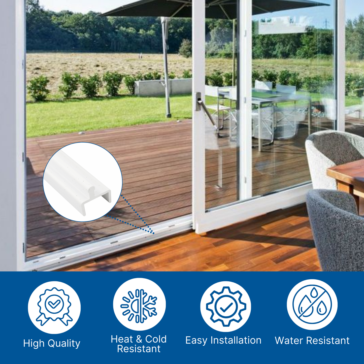 KC Hardware Vinyl Sliding Screen Door Track, Sliding Door Bottom Track Replacement, Patio Screen Door Repair Guide- White Vinyl