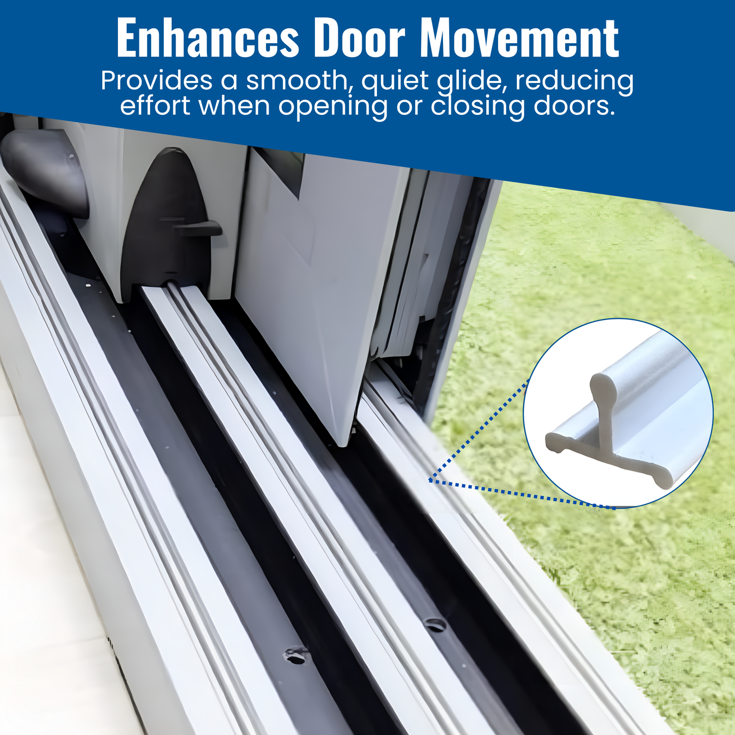 KC Hardware Vinyl Sliding Screen Door Track, Sliding Door Bottom Track Replacement, Patio Screen Door Guide- Flat White Vinyl- 72 Inches