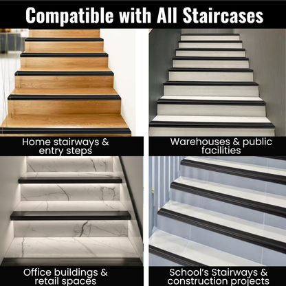 Black Aluminum Stair Nosing 36" length – Heavy-Duty Stair Edge Protector, Non-Slip Stair Nose Molding, Scratch-Resistant Stair Sill Trim for Safety & Durability