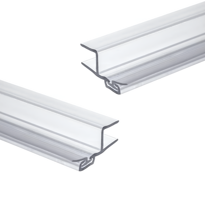 KC Hardware Strike/Door Jamb Water Seal- 95 inch Length (180 Degree) for 3/8 Inch Thick Glass, Water Guard That Prevents leaks, Ultra Clear
