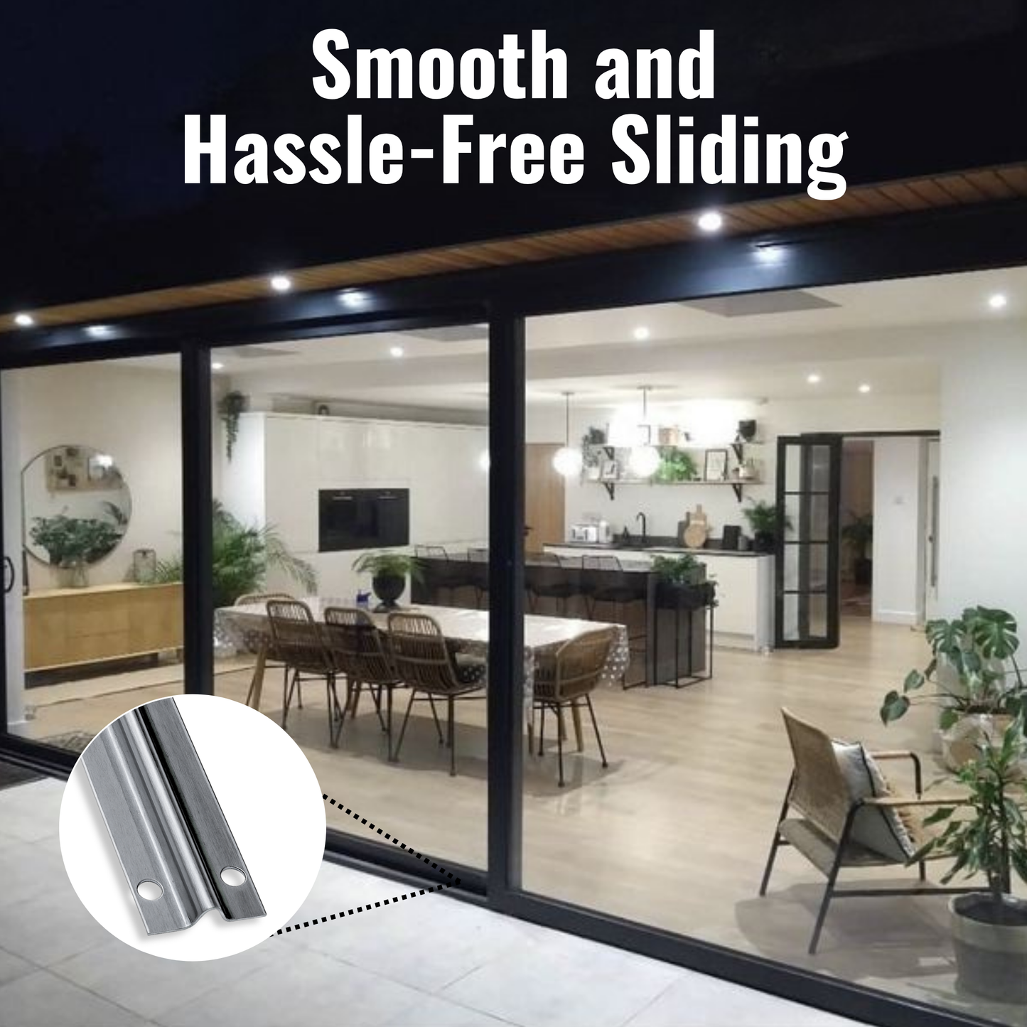 KC Hardware Stainless Steel Sliding Glass Door Screw Down Track, Inverted V Bottom Track for Sliding Screen Doors- Satin Anodized