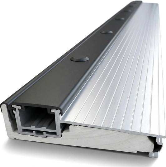 Heavy Duty Anodized Adjustable Aluminum Threshold Extension 36 in Silver