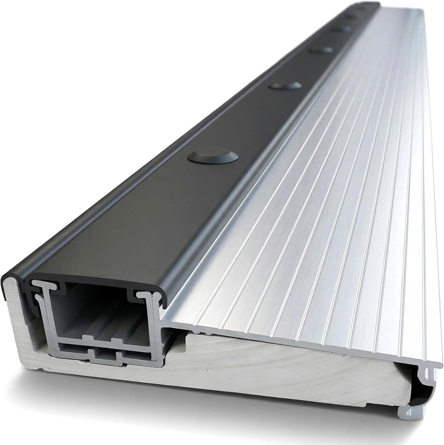 Heavy Duty Anodized Adjustable Aluminum Threshold Extension 36 in Silver