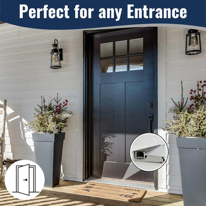 Heavy Duty Anodized Adjustable Aluminum Threshold Extension 36 in Silver