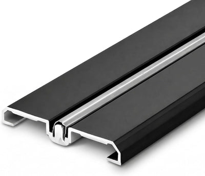 Heavy-Duty Sliding Door Bottom Track 95 in Aluminum Black Finish