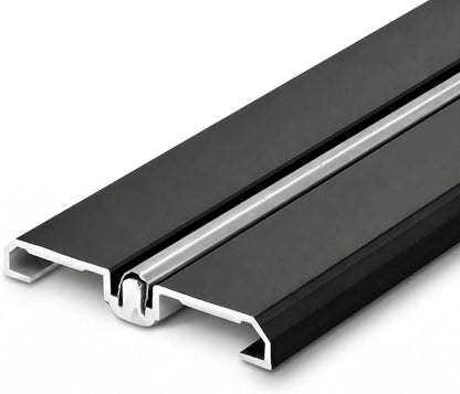 Heavy-Duty Sliding Door Bottom Track 95 in Aluminum Black Finish