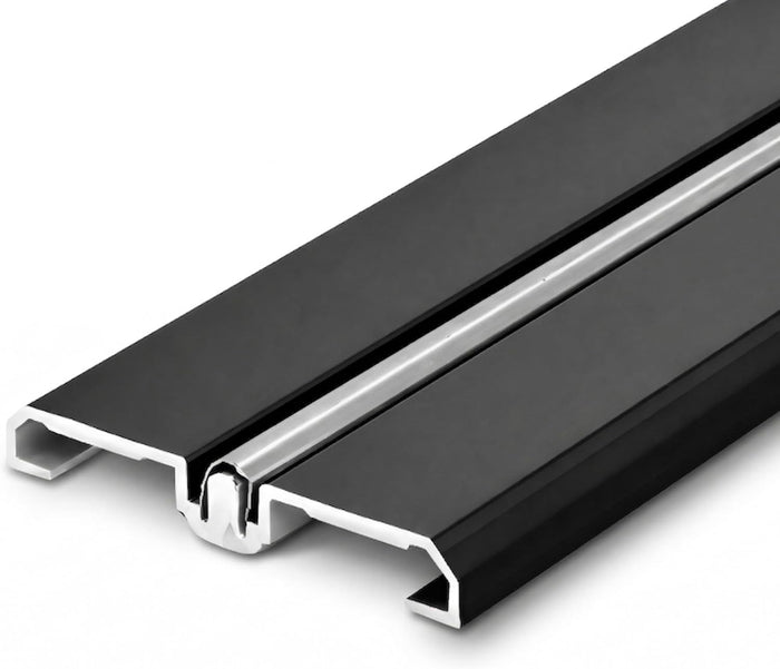 Heavy-Duty Sliding Door Bottom Track 95 in Aluminum Black Finish