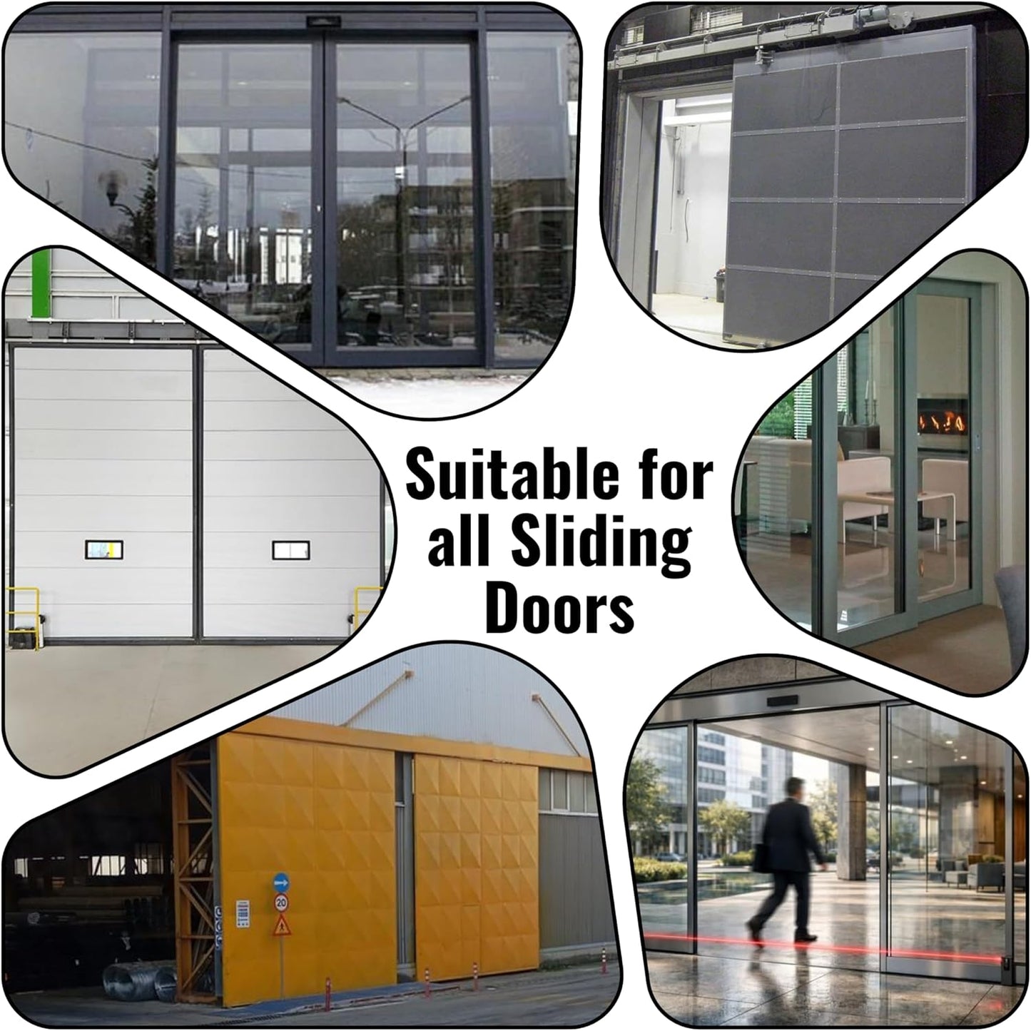 Heavy-Duty Sliding Door Bottom Track 95 in Aluminum Black Finish