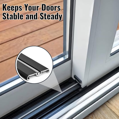 Heavy-Duty Sliding Door Bottom Track 95 in Aluminum Black Finish
