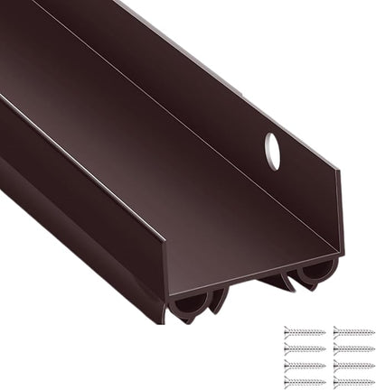 Brown U-Shaped Vinyl Door Bottom Sweep for 1-3/4" Doors, 36"