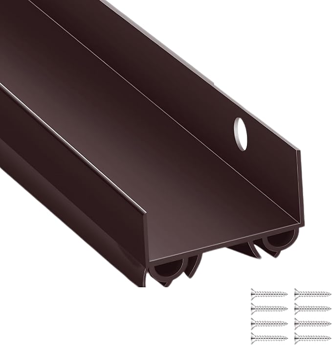 Brown U-Shaped Vinyl Door Bottom Sweep for 1-3/4 in Doors, 36 in