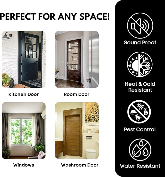 Brown U-Shaped Vinyl Door Bottom Sweep for 1-3/4" Doors, 36"