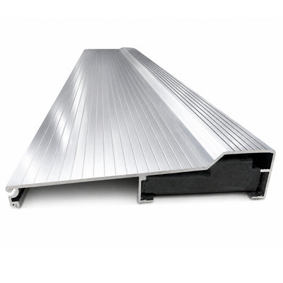 Silver Aluminum Door Threshold with PVC Seal, Available in 32 in x 5-5/8 in, 36 in x 4-9/16 in, and 36 in x 5-5/8 in Sizes