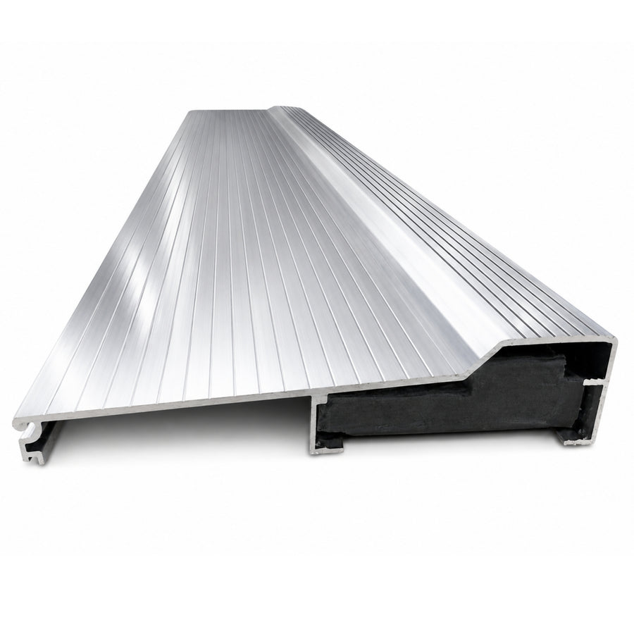 Silver Aluminum Door Threshold with PVC Seal, Available in 32 in x 5-5/8 in, 36 in x 4-9/16 in, and 36 in x 5-5/8 in Sizes
