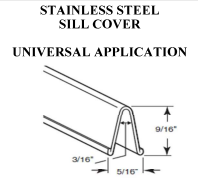 KC Hardware Large Stainless Steel Sliding Door Track Cover for Sliding, Patio, Glass & Screen Doors | Sliding Screen Door Replacement Hardware Repair