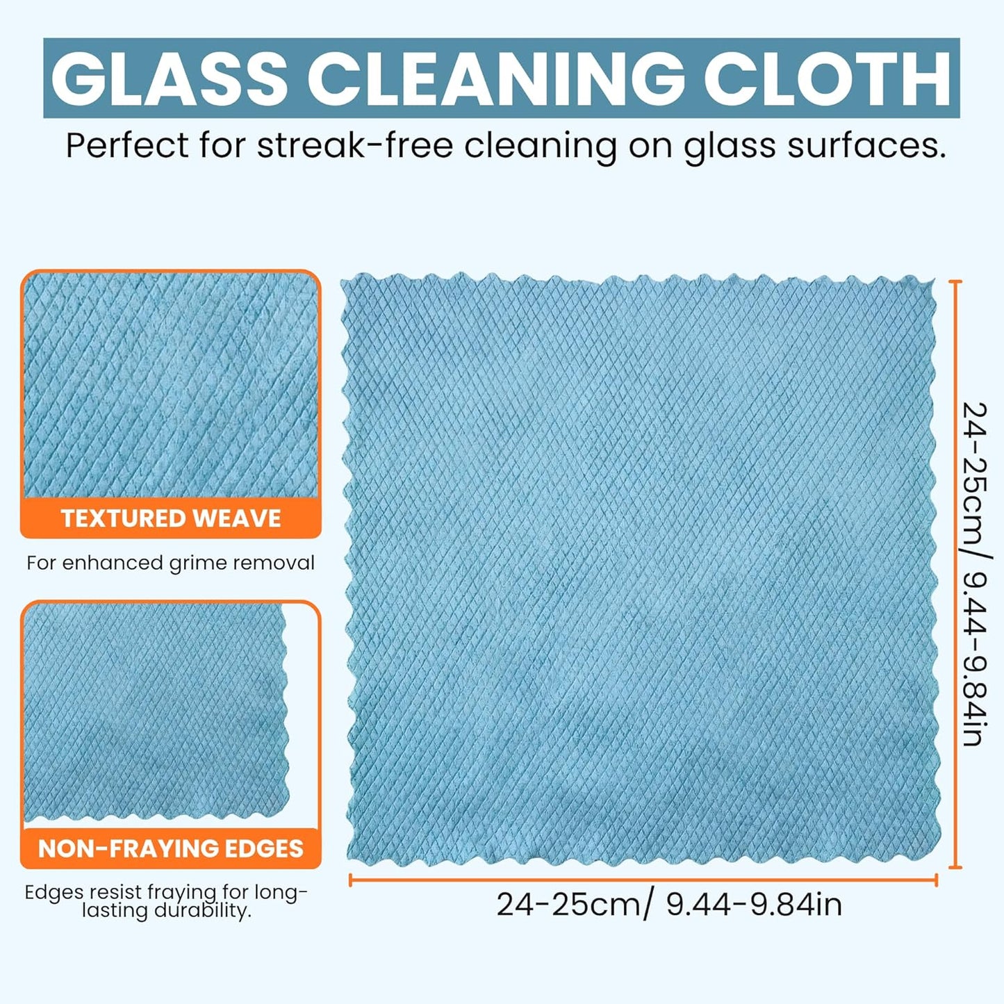 Streak Free Glass Cleaning Cloth 8 Pack for Shower Doors & Windows