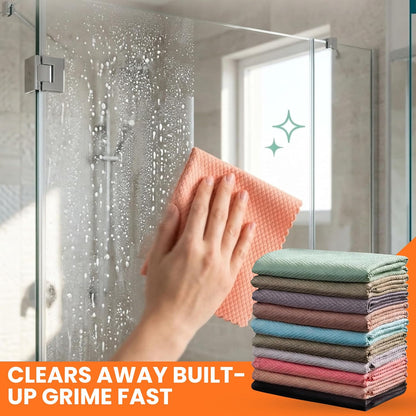 Streak Free Glass Cleaning Cloth 8 Pack for Shower Doors & Windows
