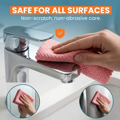 Streak Free Glass Cleaning Cloth 8 Pack for Shower Doors & Windows