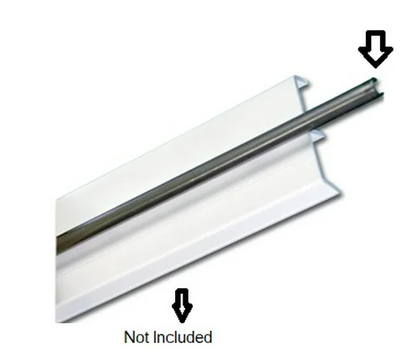 KC Sliding Door Repair Track Cover- Repair Sliding Glass Door Aluminum Tracks 1/4” x 8’, Stainless Steel