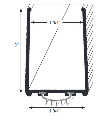 KC Hardware Storm 1-3/4” Wide x 3" Height U WRAP KICKPLATE Storm White Door Bottom Sweep Replacement, Aluminum Expander for All Doors Weatherstripping 36” Length.