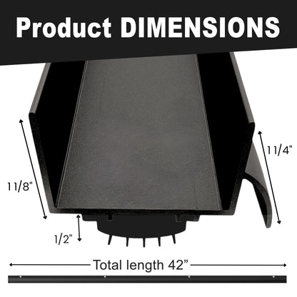 32 in., 36 in., 42 in. & 48 in. Black Door Bottom Sweep with 1/2 in. Brush Seal