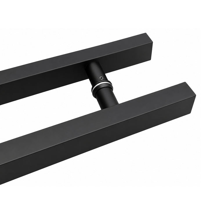 Matte Black Back-to-Back Door Pull Handle – 18", 24", 36" & 48"